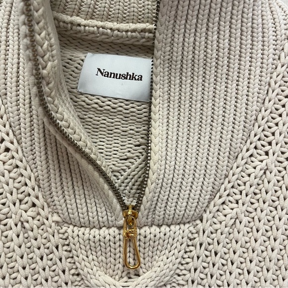 🦢 Nanushka Eria Cable Knit Zip Pullover Sweater 🦢 - Picture 7 of 14